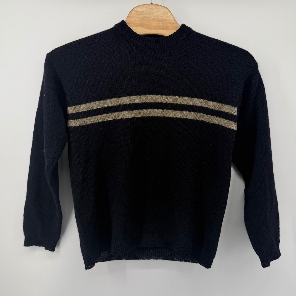 Vintage 90's Abercrombie Fitch Men's Black Shetland Wool Mock Neck Sweater Small